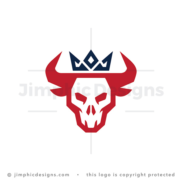 Royal Bull Skull Crown Emblem