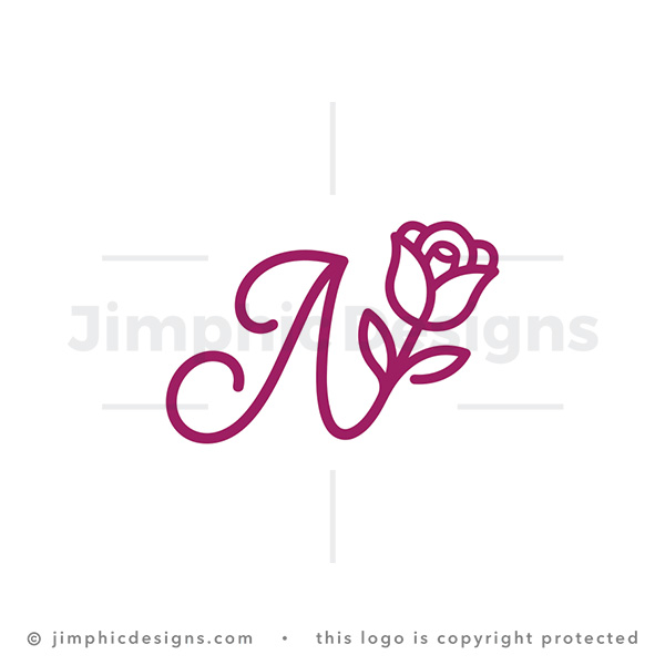 Floral Letter N Monogram