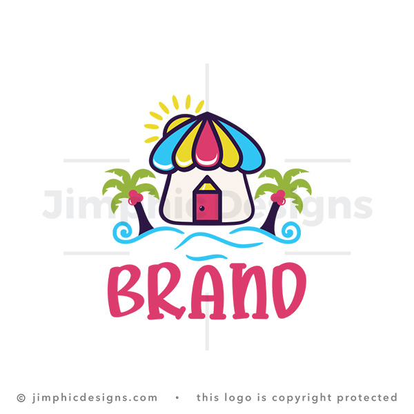 Kids Beach Hut Tropical Daycare Preschool Logo