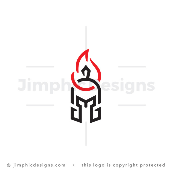 Fire Flame Spartan Logo