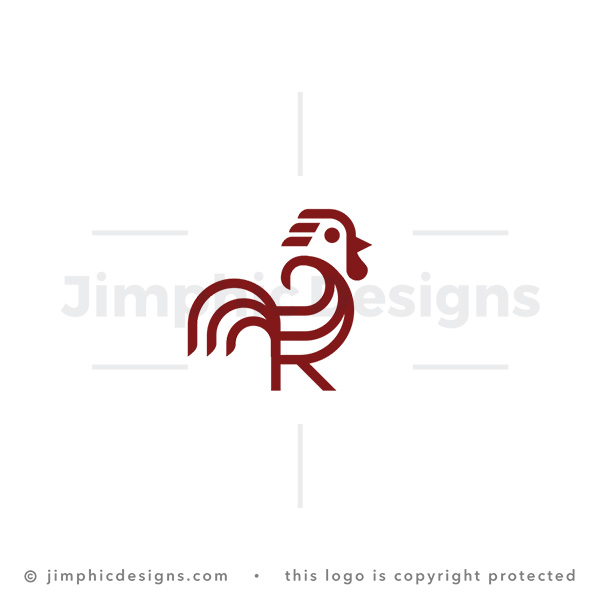 Letter R Rooster Logo