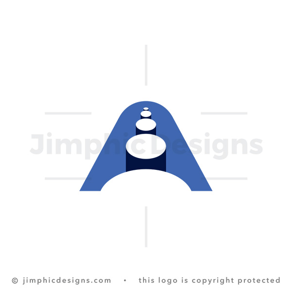 Letter A Pebble Pathway Logo