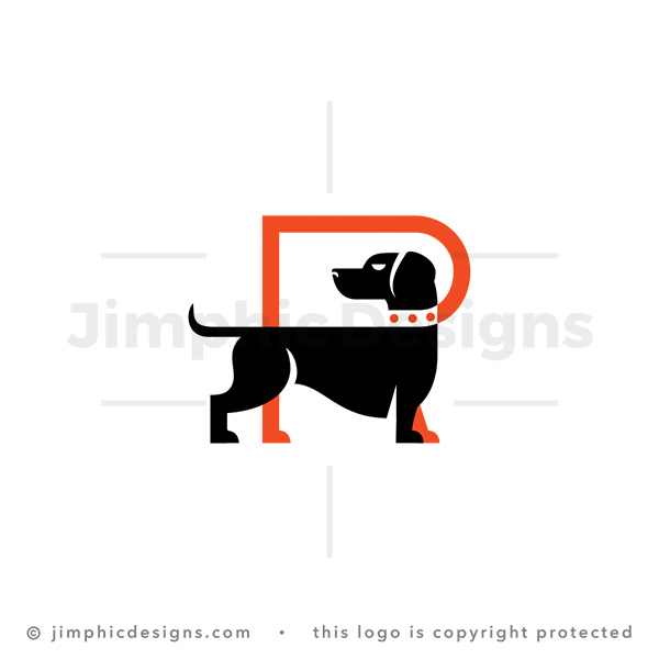 Letter P Dachshund Logo