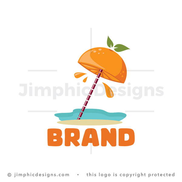 Beach Orange Juice Bar Smoothie Logo