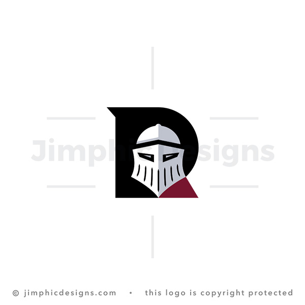 Letter R Knight Helmet Logo