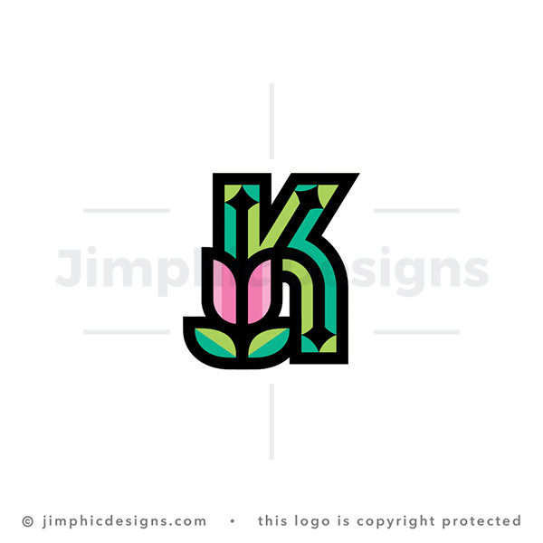 Letter K Flower Logo