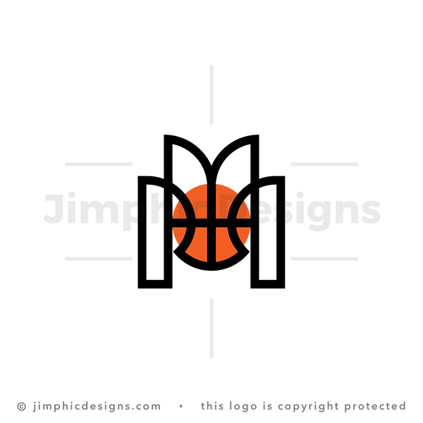 Exclusive Letter M Basketball Logo for sale - trademark-ready design for your branding