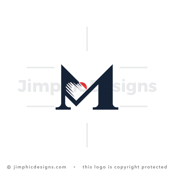 Letter M Heart Logo