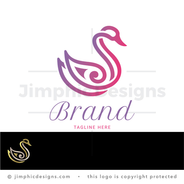 Elegant Minimalist Swan Line Logo