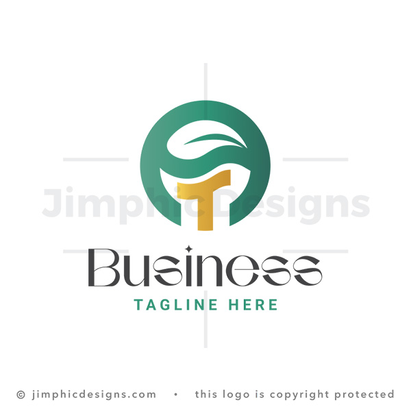 Eco A T Letter Leaf Circle Logo