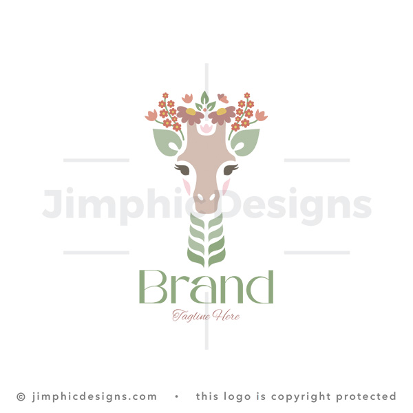 Wild Giraffe Floral Logo