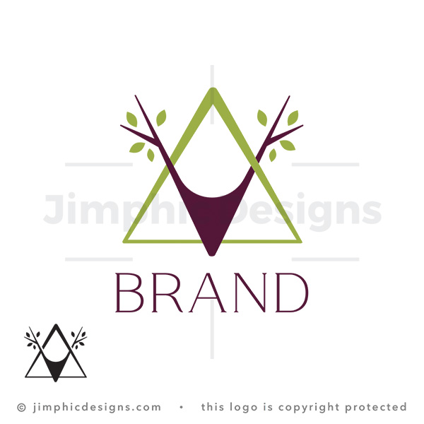 Delta Deer Antlers Tree Logo