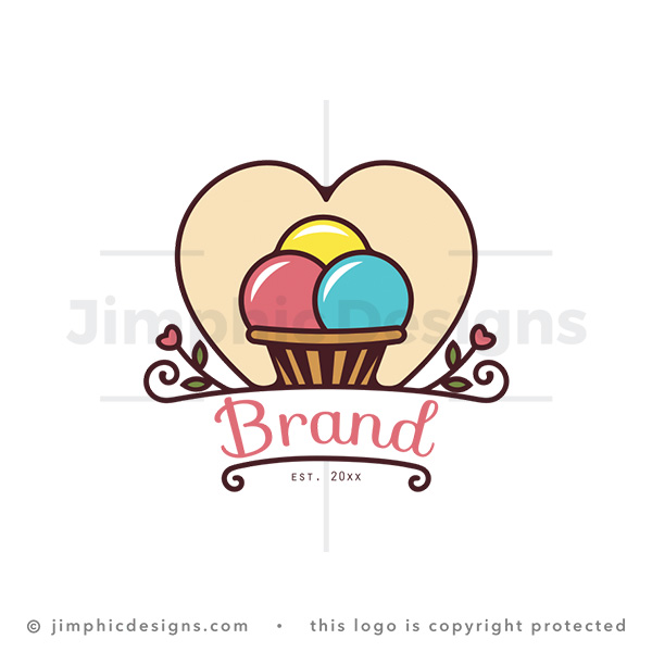 Ice Cream Heart Logo