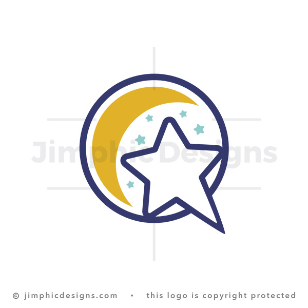 Night Chat Moon And Stars Message Logo