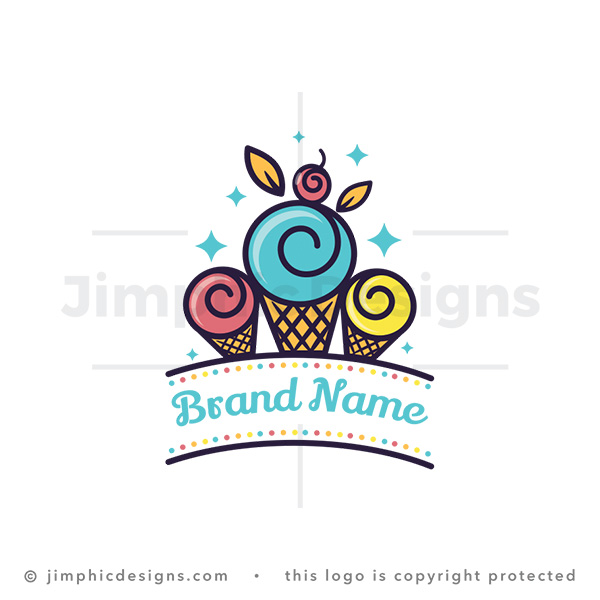 Cool Ice Cream Cones Logo