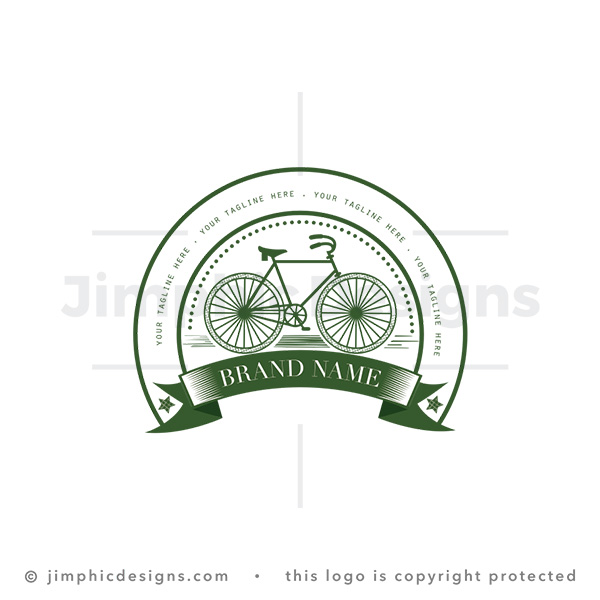 Vintage Bicycle Green Emblem Logo