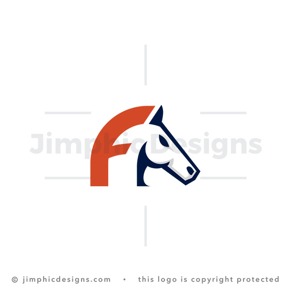 Letter F Horse Logo