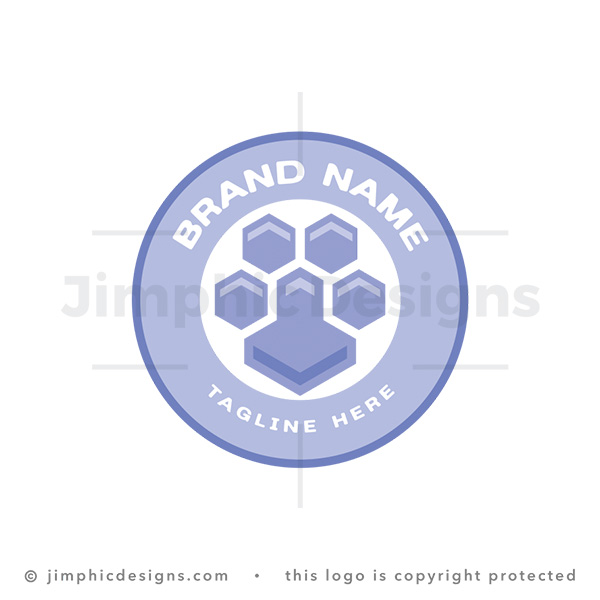 Geometric Hexagon Paw Logo - pre-made logo for sale