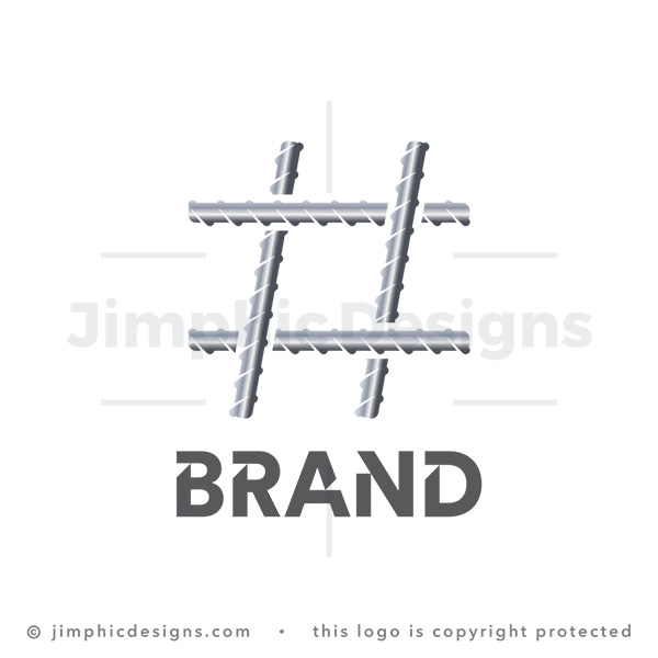 Steel Hashtag Logo - pre-made logo for sale