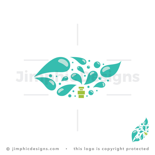 Garden Irrigation Leaf Spray Logo - pre-made logo for sale