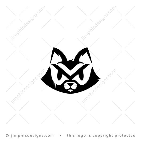 Letter V Cat Logo