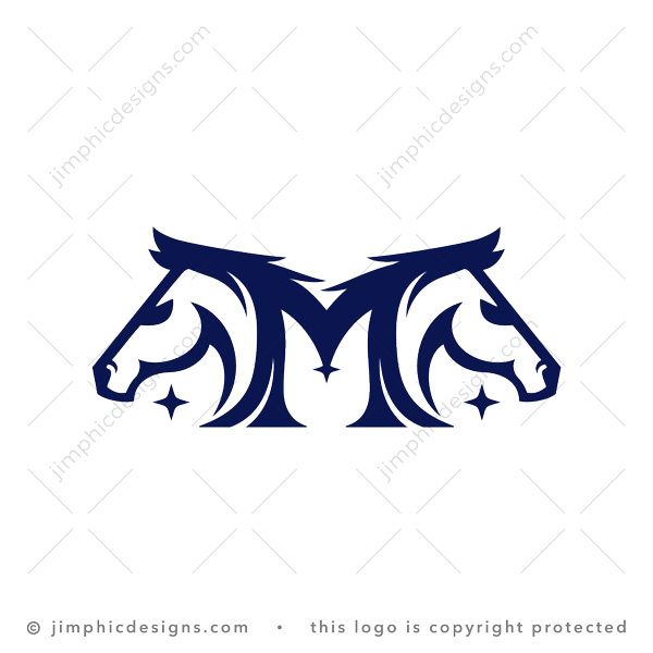 Letter M Horse Logo