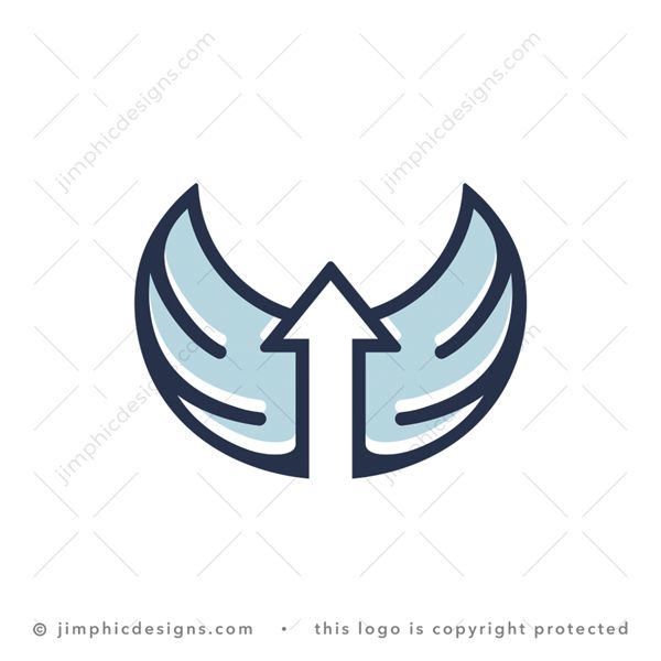 Exclusive Arrow Wings Logo for sale - trademark-ready design for your branding