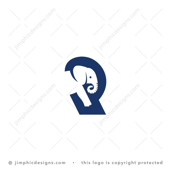 Exclusive R Elephant Logo for sale - trademark-ready design for your branding