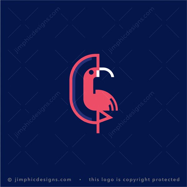 Letter C Flamingo Logo