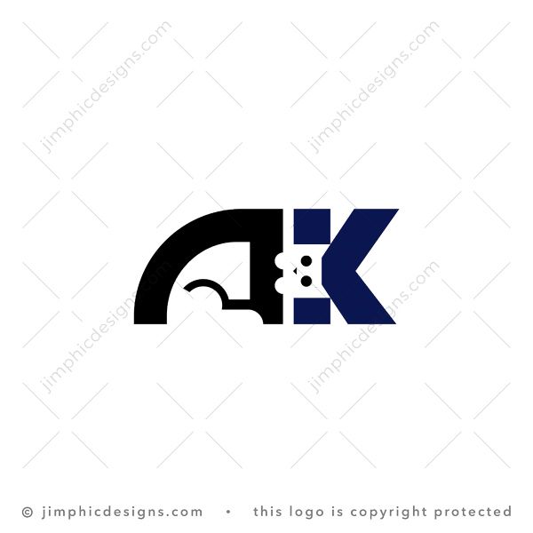 Letter AK Cat Logo