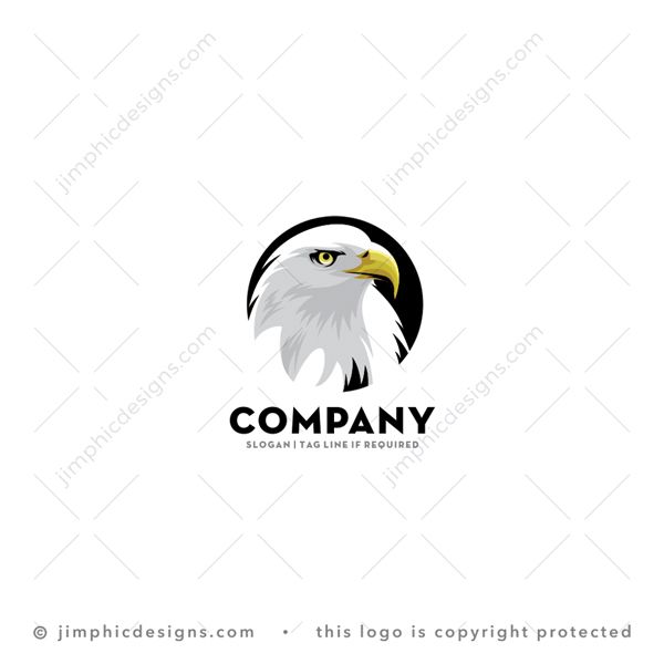 Eagle Logo logo for sale: Eagle head design inside a semi circle shape.