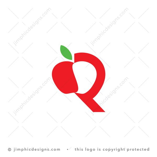Exclusive R Apple Logo for sale - trademark-ready design for your branding