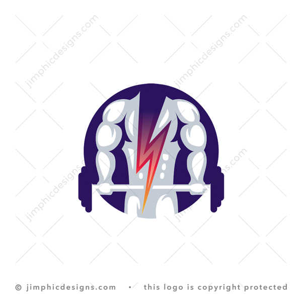 Exclusive Bolt Fitness Logo for sale - trademark-ready design for your branding