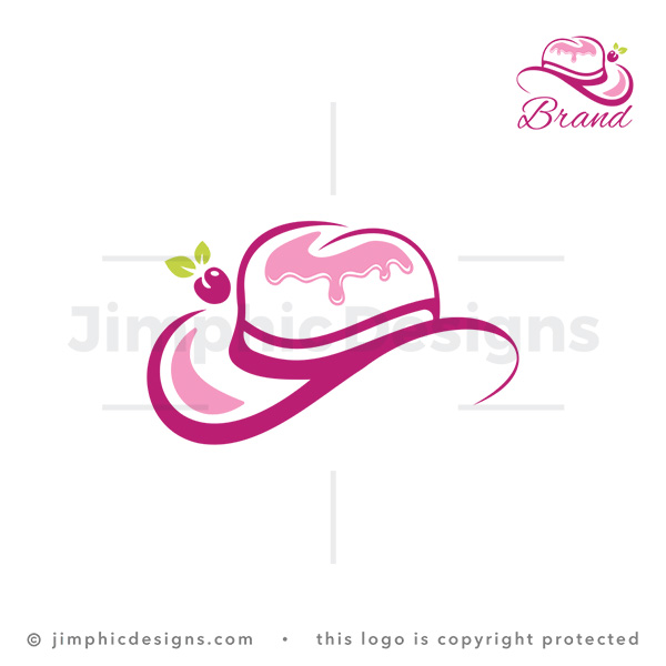 Cowgirl Hat Logo with Pastry Icing and Cherry