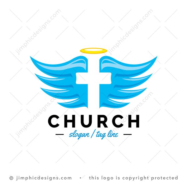 Exclusive Cross Wings Logo for sale - trademark-ready design for your branding