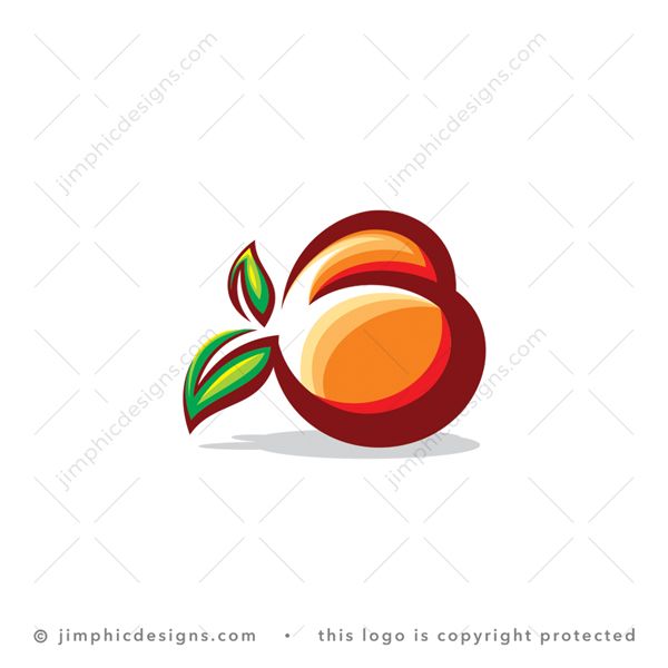 Exclusive B Peach Logo for sale - trademark-ready design for your branding