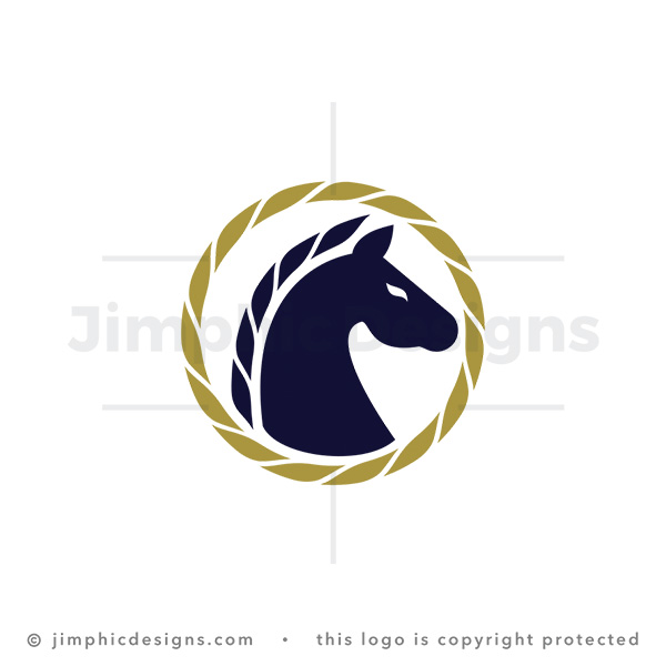 Horse Head Inside a Gold Rope Circle