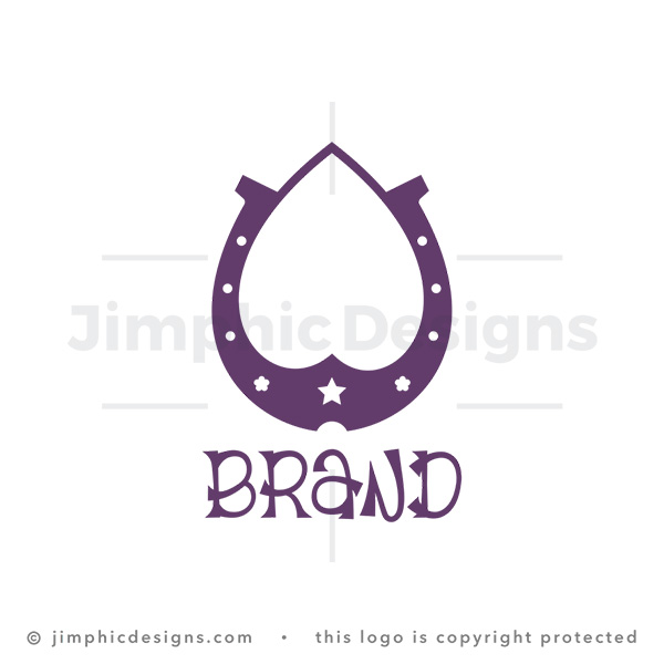 Horseshoe Heart Logo with Stars
