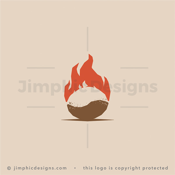 Hot Coffee Bean Logo