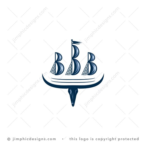 Exclusive Bull Ship Logo for sale - trademark-ready design for your branding