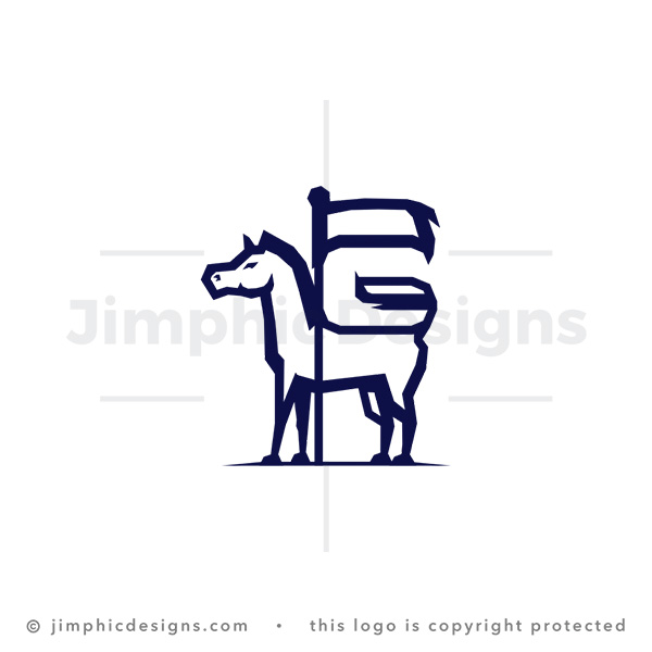 Letter G Horse Flag Logo - pre-made logo for sale