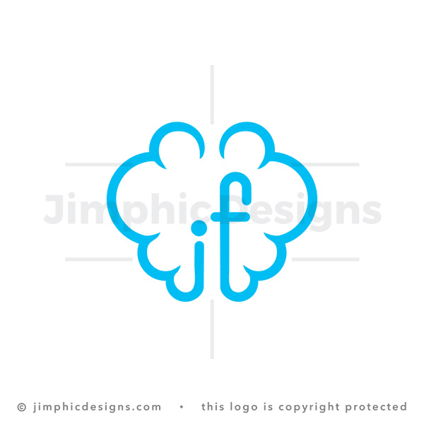Letter IF Tech Brain AI Strategy - pre-made logo for sale