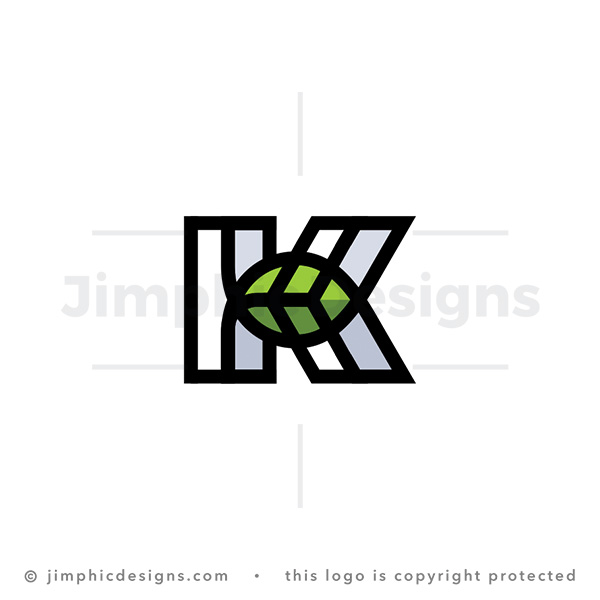 Letter K Leaf Logo - pre-made logo for sale