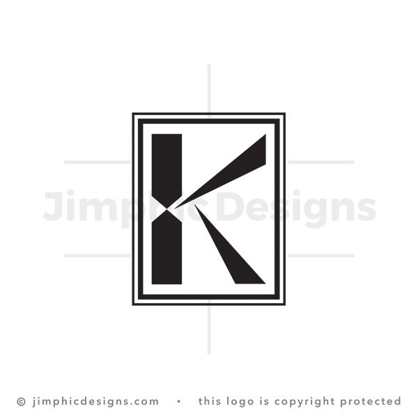 Letter K Made of Sharp Triangles with Pinched Stem - pre-made logo for sale