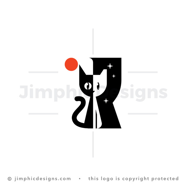 Letter R Cat Logo