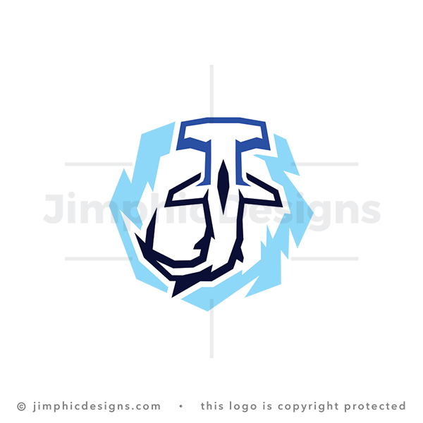 Letter T Hammerhead Shark Logo