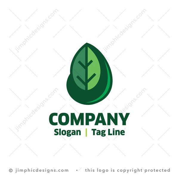 J Leaf Logo logo for sale: Simplistic letter J design is shaped around an iconic green leaf design.