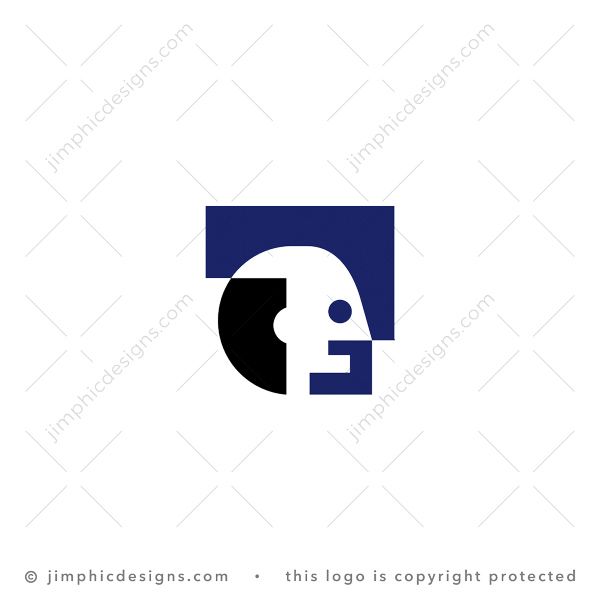 Abstract Bold Man Logo logo for sale: Simplistic bold old man is shaped with white negative space.