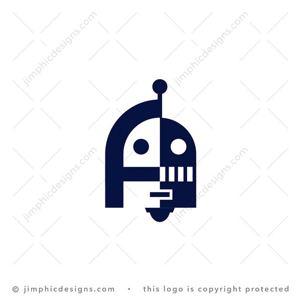 Letter F Robot Logo