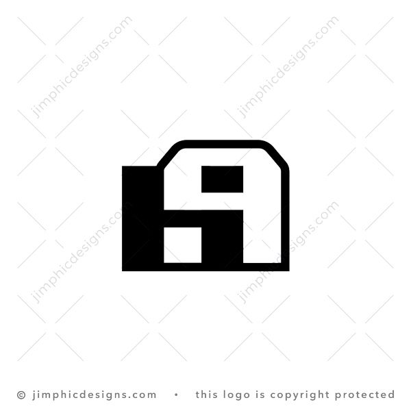 Letters H And A Logo logo for sale: Very simplistic letter H is shaped inside and beside uppercase letter A design.
